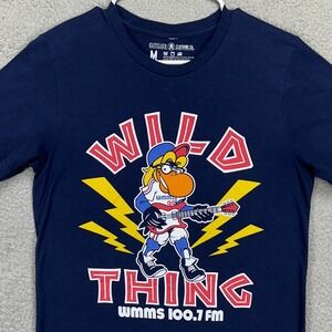 Cleveland Clothing Co. Wild Thing Mens T-Shirt‎ Medium Blue Graphic Print Tee